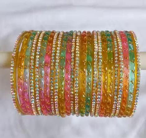Colorful traditional glass bangles