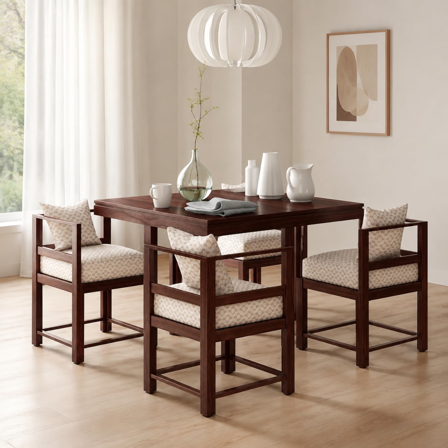 Porash Furniture Sheesham Wood Four-Seater Dining Set