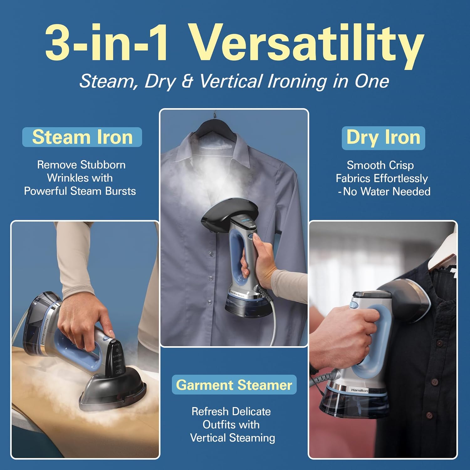 Hamilton Beach Durathon 3-in-1 Garment Steamer