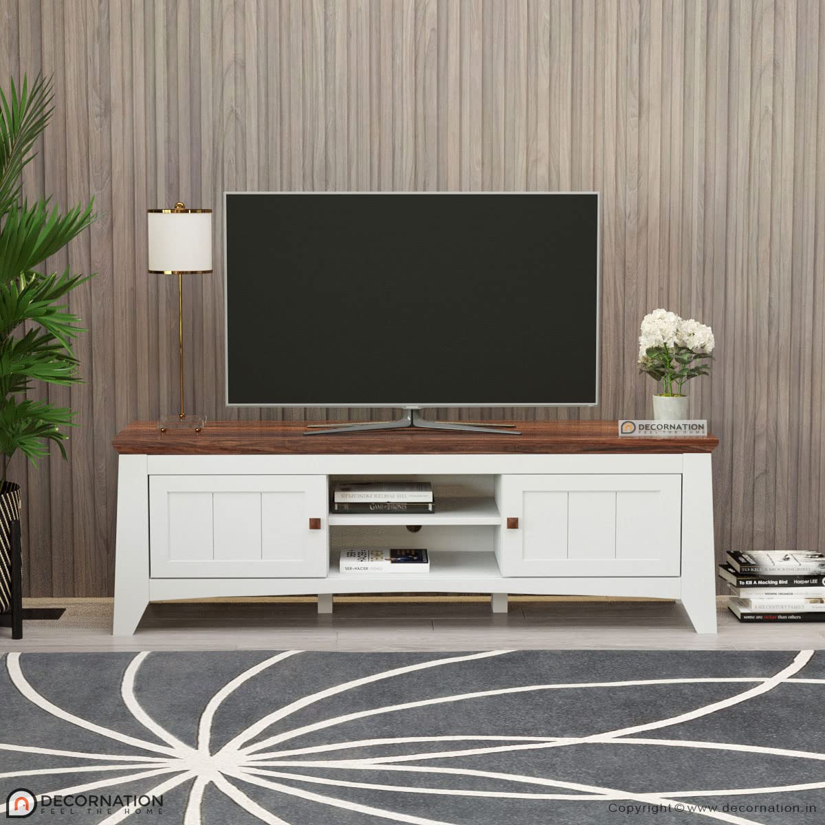 DecorNation Eden Wooden TV Unit